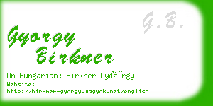 gyorgy birkner business card